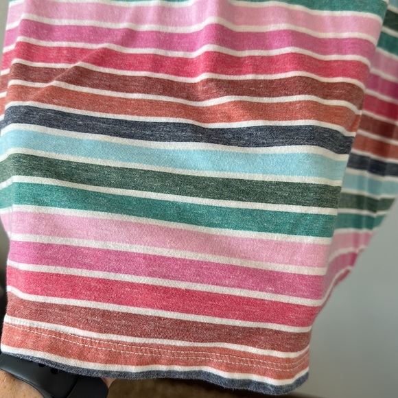 TORRID Multicolor Rainbow Striped Short Sleeve Crewneck Tee Classic Fit Size 0/L - Picture 6 of 8
